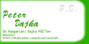 peter dajka business card